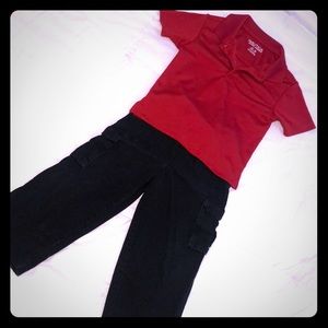 Nautica half button shirt with black plants